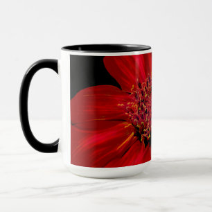 Red Glowing Daisy Mug