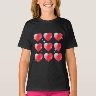 Red glowing hearts valentine's day T-Shirt