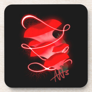 Red Glowing Mushroom Coaster