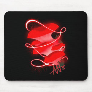 Red Glowing Mushroom Mouse Mat