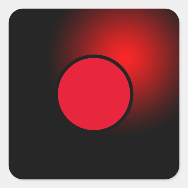Red Glowing Orb Square Sticker (Front)