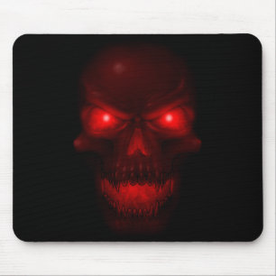 Red Glowing Skull Mouse Mat