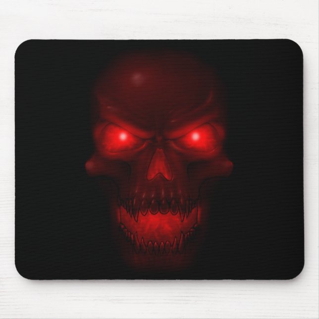 Red Glowing Skull Mouse Mat (Front)