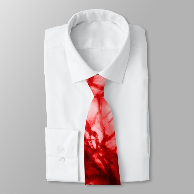 Red Gnarled Mould Tie (Tied)