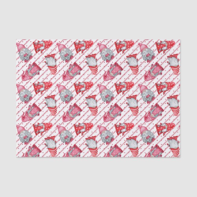 Red Gnome Christmas Tissue Paper (Front)