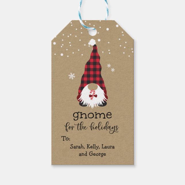 Red Gnome For The Holidays Tag (Front)