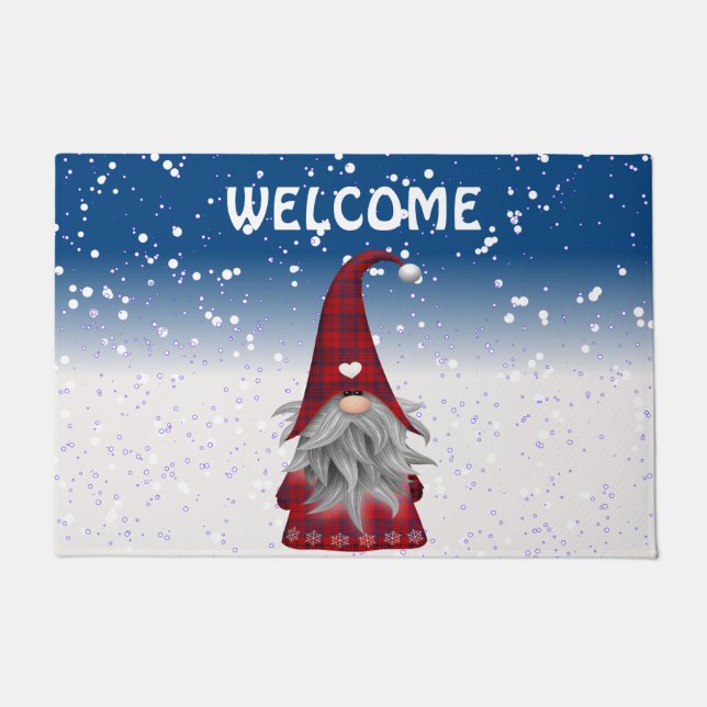 Red Gnome in the Snow Doormat (Front)