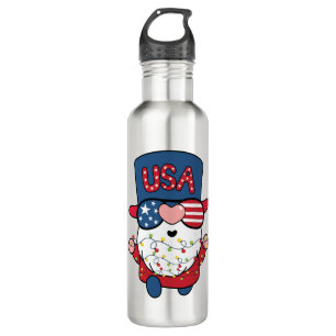 Red Gnome with Christmas Light 710 Ml Water Bottle