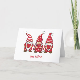 Red Gnomes with Hearts Personalised Valentine Day Holiday Card