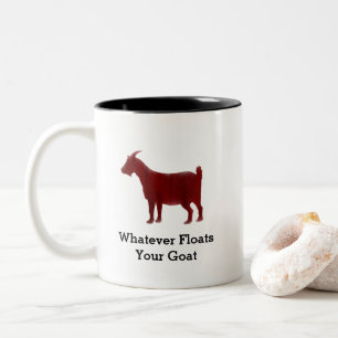 Red Goat Watercolor Floats Your Goat Two-Tone Coffee Mug