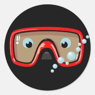 Red Goggles Classic Round Sticker