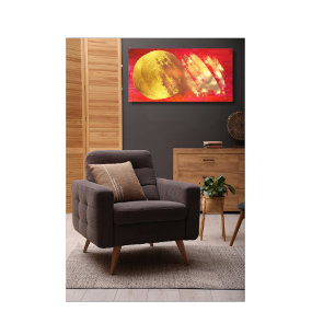 Red Gold Abstract Art Stretched Canvas Print