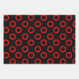 Red Gold and Amethyst Circle Pattern Wrapping Paper Sheet