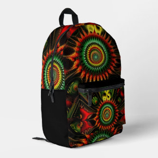 Red, Gold and Green in Abstract Printed Backpack