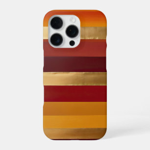 Red Gold and orange stripes iPhone 16 Pro Case