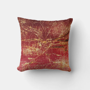 Red, Gold And Rust Textured Look Pillows