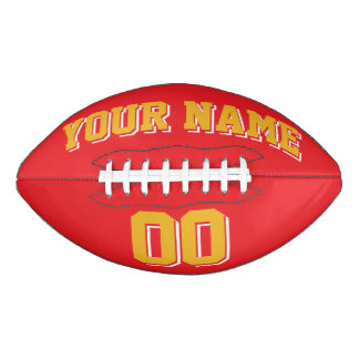 RED GOLD AND WHITE Custom Football American Football