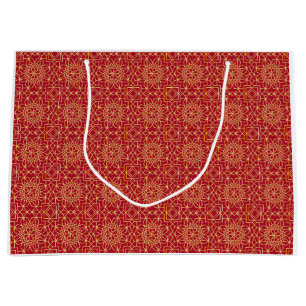 Red & Gold Arabesque Gift Bag