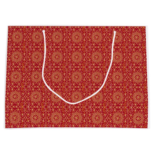 Red & Gold Arabesque Gift Bag (Front)