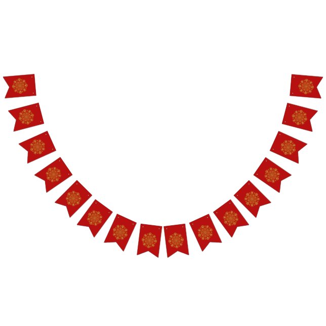 Red & Gold Arabic-inspired Bunting Flags (All)