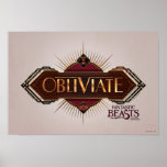 Red & Gold Art Deco Obliviate Spell Graphic Poster<br><div class="desc">FANTASTIC BEASTS AND WHERE TO FIND THEM™ | A red and gold art deco style graphic for the magic forgetfulness spell "Obliviate".</div>