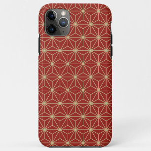 "Red & Gold Asanoha Pattern Phone Case iphone