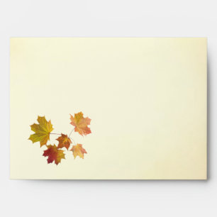 Red & gold autumnal leaves Greeting card Envelope