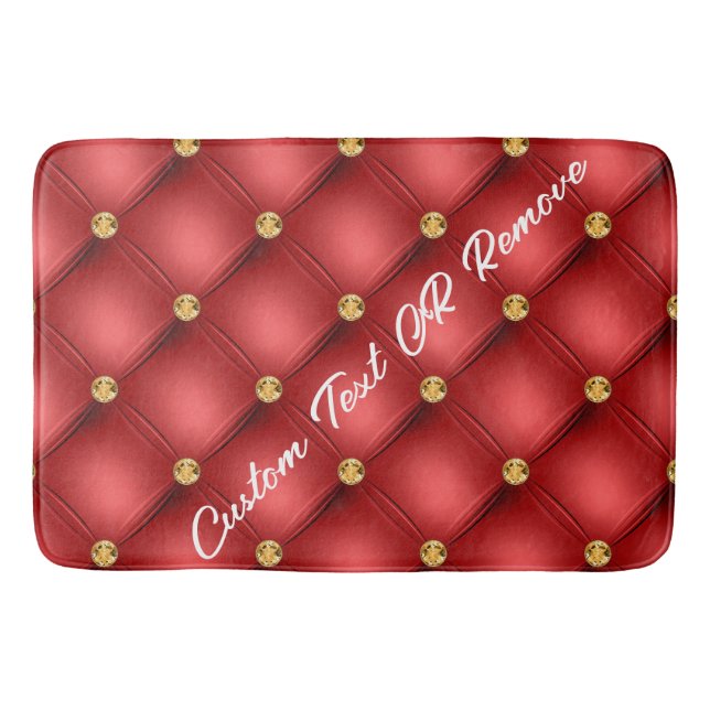 Red Gold Bath Mat with Custom Text (Front)