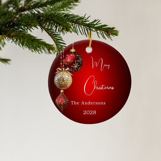 Red gold baubles Christmas Ceramic Tree Decoration (Creator Uploaded)