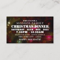 Red & Gold Baubles, Christmas Party Ticket Invite