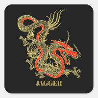 Red Gold Black Fantasy Chinese Dragon