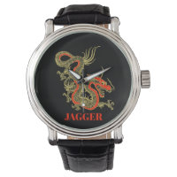 Red Gold Black Fantasy Chinese Dragon