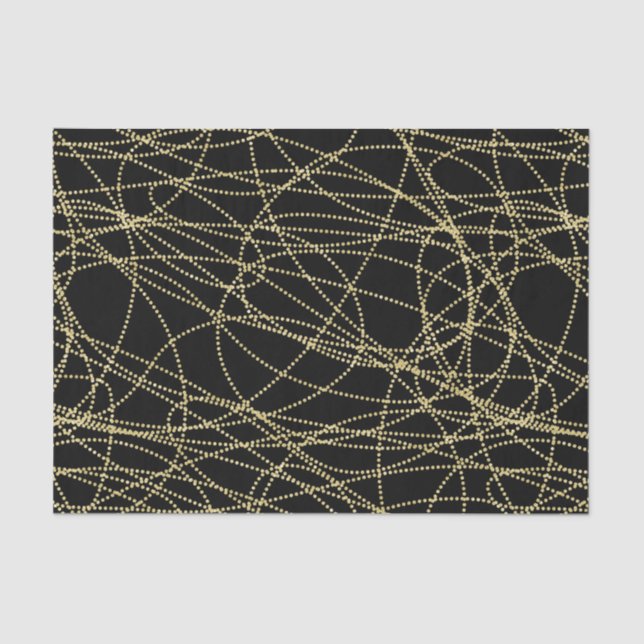 Red Gold Black Lips Kisses Bridal Shower Tissue Paper (Front)