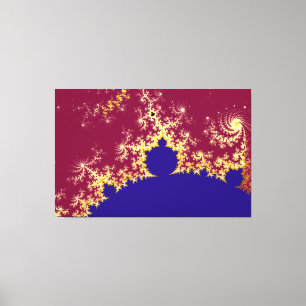Red Gold Blue Mandelbrot Fractal Canvas Print