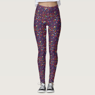 Red Gold Botanical Autumn Leaves Leggings