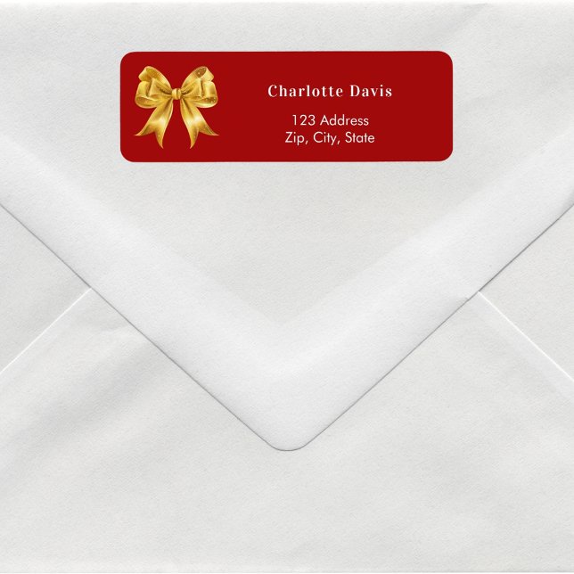 Red gold bow return address  (Creator Uploaded)