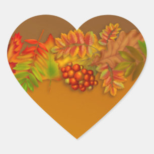 Red Gold Brown fall leaves Sticker