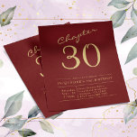 Red Gold Budget 30th Birthday Invitation Flyer<br><div class="desc">Sophisticated and elegant script birthday invitation. LOW BUDGET INVITATION FLYERS. *** PLEASE NOTE this budget option is a flyer (no envelopes included) hence the low price - The SATIN option is the thicker choice. The design has an additional text template on the rear (yes, added value!) for extra details such...</div>