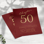 Red Gold Budget 50th Birthday Invitation Flyer<br><div class="desc">Custom 50th Birthday Invites - Celebrate Your Milestone in Style! Celebrate the big 5-0 in style with these budget-friendly 50th birthday invitations! These custom invites feature personalised red and gold script, perfect for that extra-special milestone birthday. Show off your unique personality with custom party invites that will make a lasting...</div>
