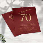 Red Gold Budget 70th Birthday Invitation Flyer<br><div class="desc">Impress Your Guests With These Vibrant & Stylish 70th Birthday Invitations - Budget-Friendly! Make this milestone celebration a budget-friendly one! Send these vibrant and stylish red with gold script 70th birthday invitations for your special occasion. We designed this invitation flyer with the intent to capture your guest’s attention and make...</div>