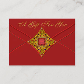 Red Gold Business Gift Certificate Cards