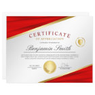 Red & Gold Certificate of Appreciation Award