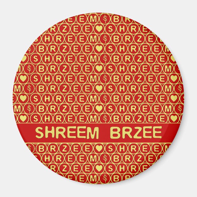 Red Gold Chant Shreem Brzee attract wealth Magnet (Front)
