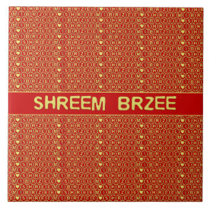 Red Gold Chant Shreem Brzee attract wealth Tile