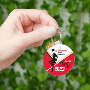 Red Gold Cheer Gift Bag Ideas Key Ring