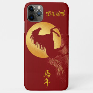 Red & Gold Chinese Zodiac Year of the Horse iPhone 11 Pro Max Case