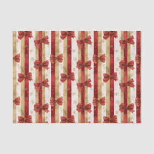 Red Gold Christmas Bows Tissue Paper