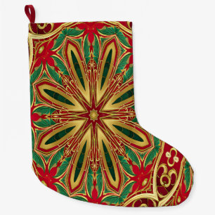 Red Gold Christmas Holiday Stocking