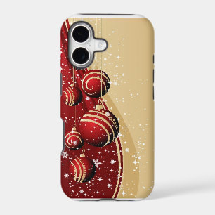 Red Gold Christmas Ornaments iPhone Case