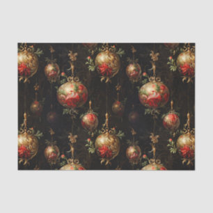 Red Gold Christmas Ornaments Tissue Paper